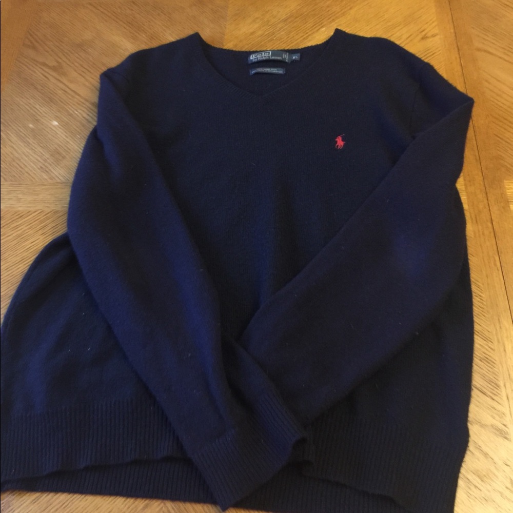 Polo Ralph Lauren blue v neck sweater